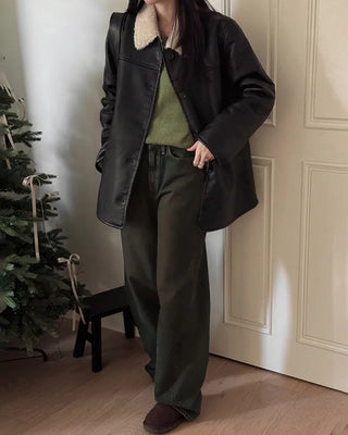 Dark wash denim pants