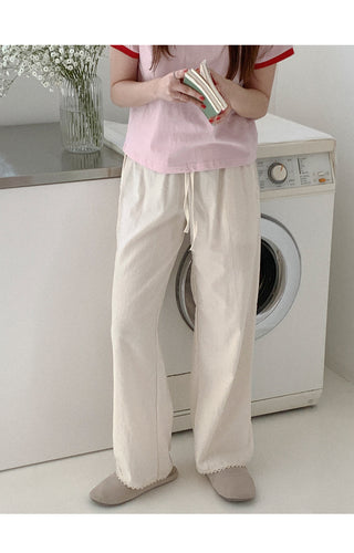 Bedel lace elastic pants