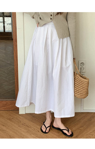 A-line pinduck long skirt