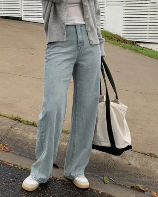 (basic/long) Wide Light Denim Pants - 4 sizes