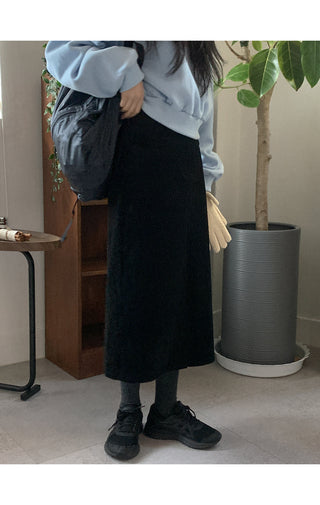Corduroy long skirt