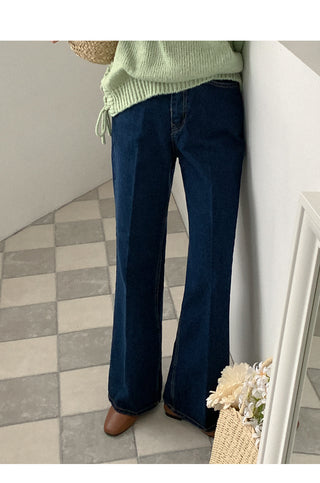Sleep-down style bootcut denim pants