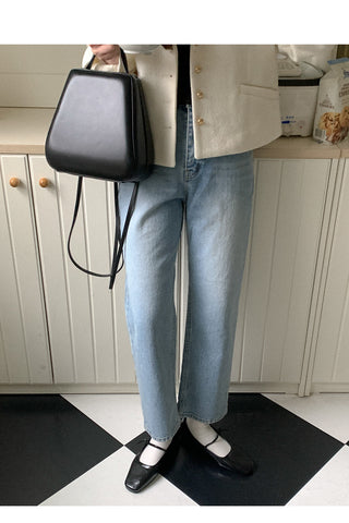 Daily straight denim pants