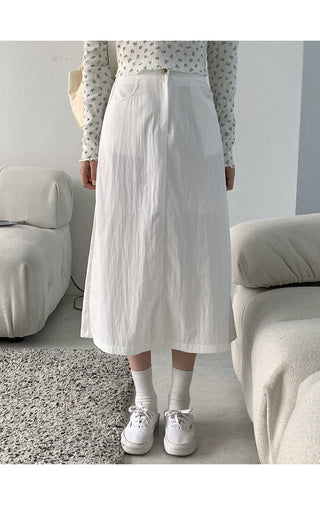 Nylon midi skirt