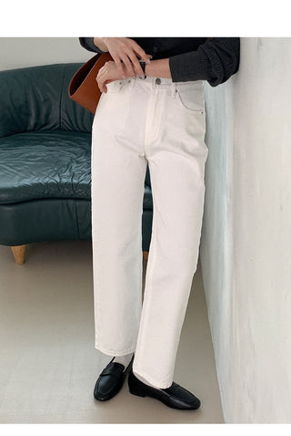 Straight cotton pants