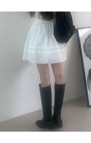 A-line cotton mini skirt