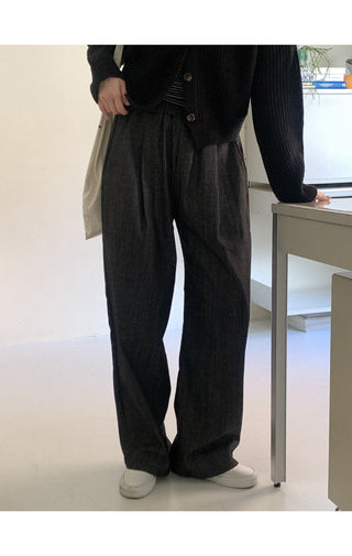 Elastic waist denim pants