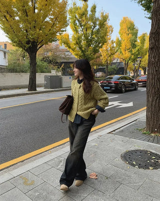Cable knit cardigan