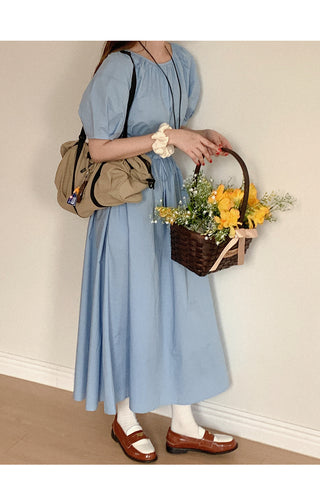 Cotton puff string dress