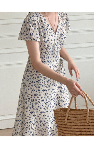 Flower Wrap Long Dress