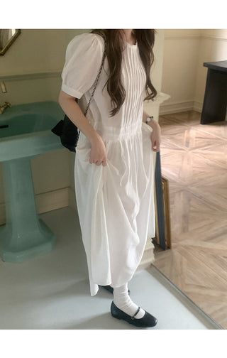Tencel pleated long dress