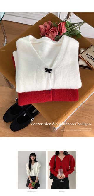 Wool Ribbon Cardigan