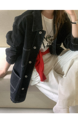 Stitched denim jacket