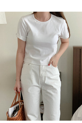 Cotton cropped t-shirt