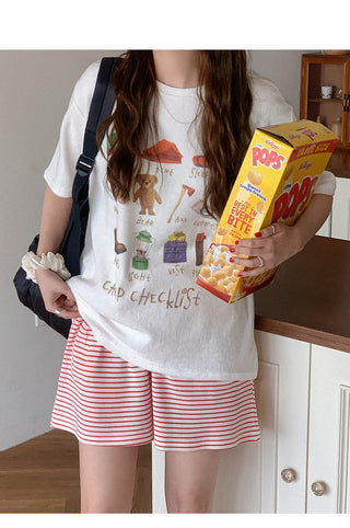 Unique Print Short-Sleeved T-Shirt