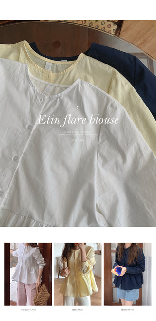Flared cotton blouse