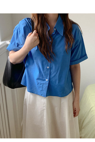 Cotton short-sleeved shirt