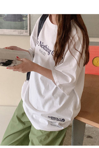 Lettering Oversized Short-Sleeve T-Shirt