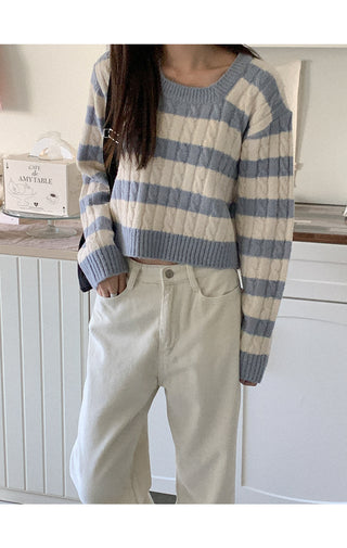 Striped cropped knit