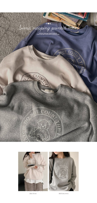 [Fleece-lined] Printed Oversized Sweatshirt