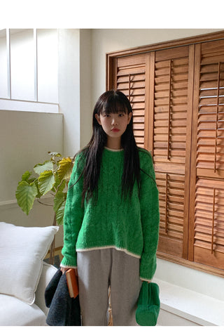 Two-tone twist knit