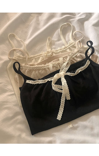 Lace ribbon camisole