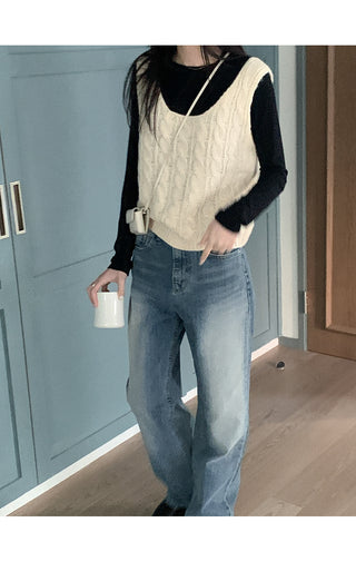 Twisted wool bustier