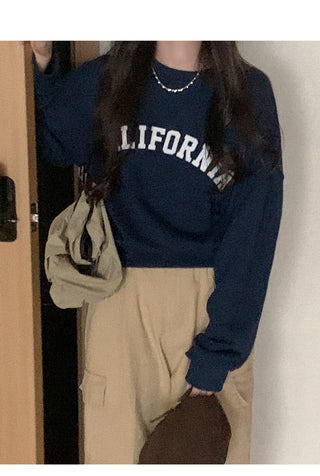 CALIFORNIA Lettering Cotton Sweatshirt