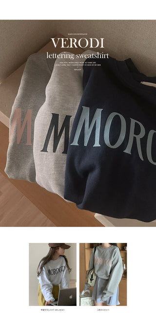 Lettering Cotton Sweatshirt