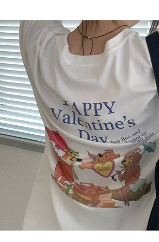 Cotton print short-sleeved T-shirt