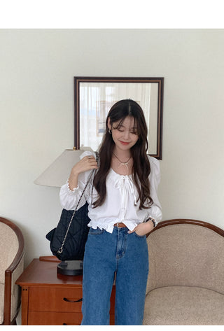 Shirred Ribbon Blouse