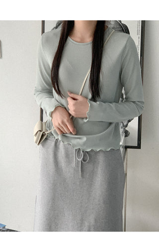 Waffle long-sleeved T-shirt