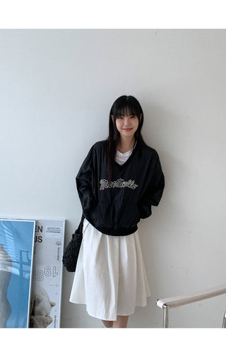Lettering Nylon Sweatshirt