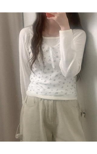 Flower lace ribbon sleeveless