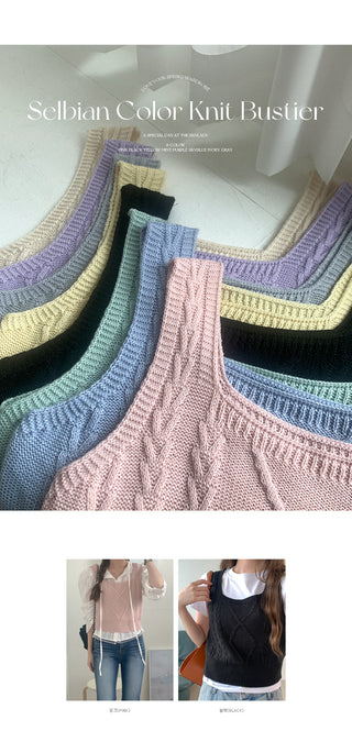 Colored knit bustier