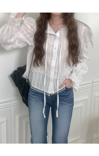 Lace cotton blouse