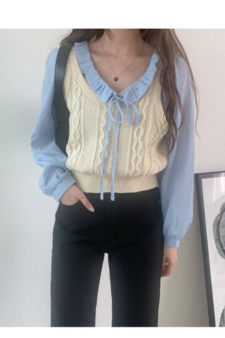 Ribbon knit bustier