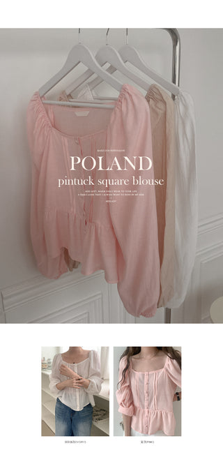 Pleated square blouse