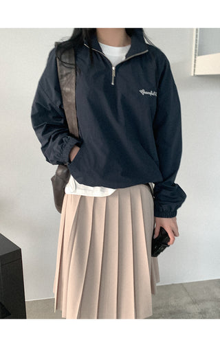 Nylon half-zip sweatshirt