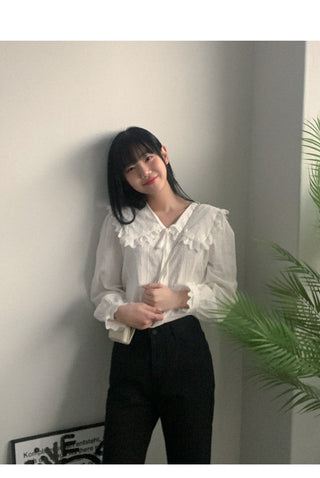 Lace collar blouse