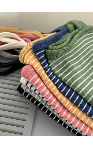 Cotton striped sleeveless top