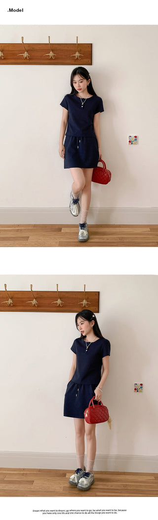 Korean navy blue Top