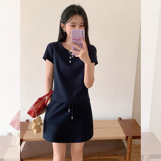 Korean navy blue Top