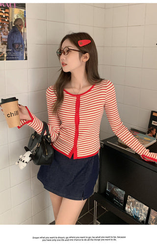 hot striped cardigan