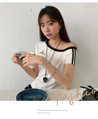 contrast two stripes Top