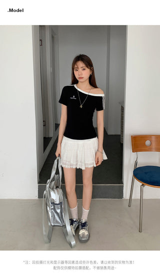 contrast two stripes Top