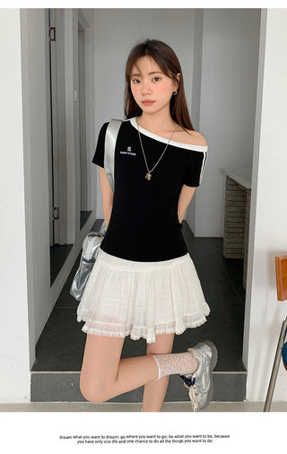 contrast two stripes Top