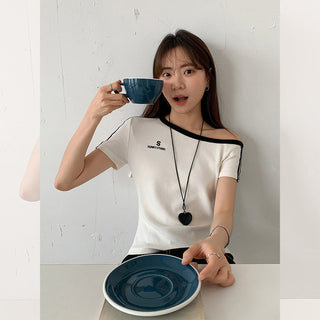 contrast two stripes Top