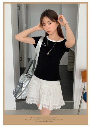 contrast two stripes Top