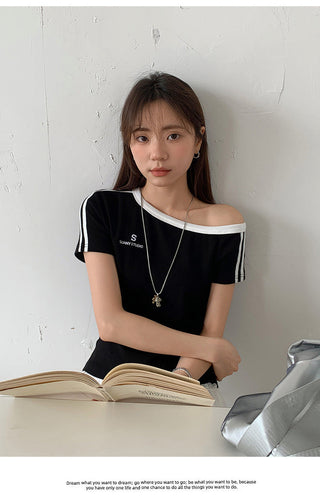 contrast two stripes Top
